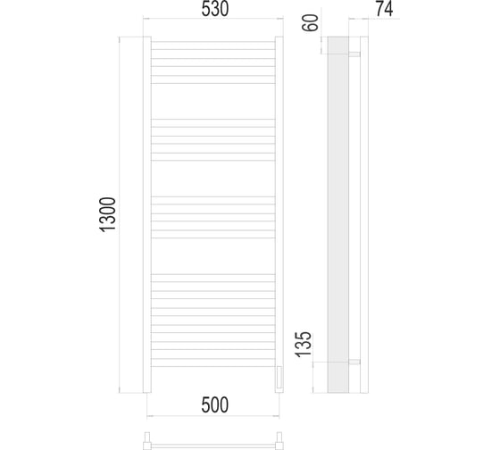 Полотенесушитель электрический Terminus Енисей П15 500x1300 sensor quick touch 4670078526274