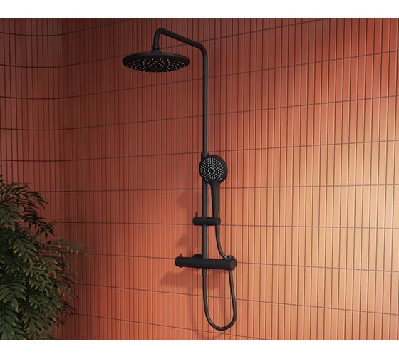 Душевая колонна VITRA Aquaheat Bliss 240 2F, матовый черный A4720536EXP