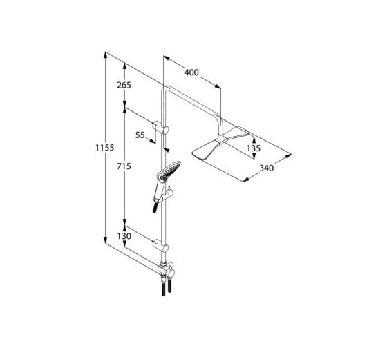 Душевая система KLUDI Dual, без смесителя и термостата, цвет хром KL6709305-00