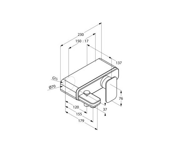 Смеситель для ванны KLUDI E2 цвет хром KL494450575