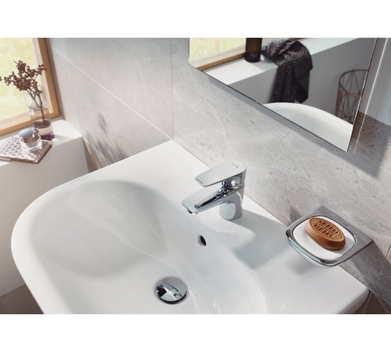 Однорычажный смеситель на умывальник KLUDI PURE&SOLID 75, без донного клапана KL340280575