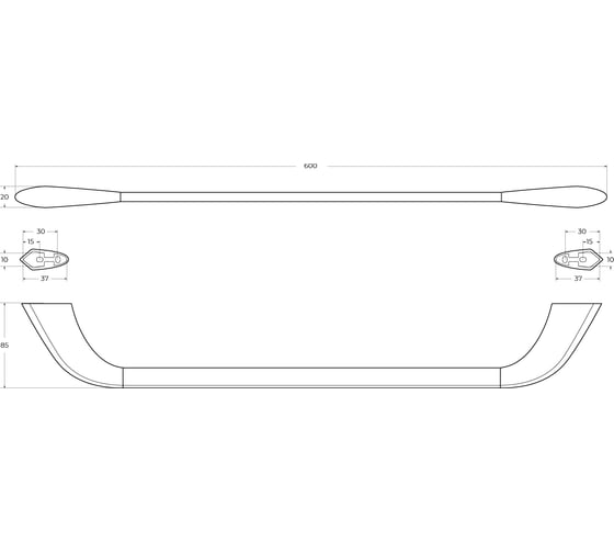 Полотенцедержатель CEZARES 60 см, исполнение хром LINER-TH-60-01