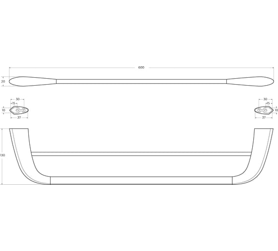 Полотенцедержатель CEZARES двойной 60 см, исполнение хром LINER-THD-60-01