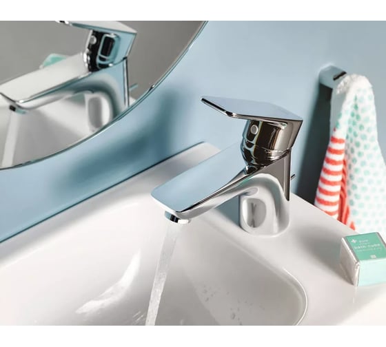 Однорычажный смеситель на умывальник KLUDI PURE&STYLE 75, с донным клапаном KL403820575