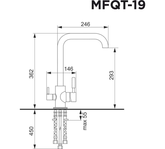 Кухонный смеситель MAUNFELD черный MFQT-19B