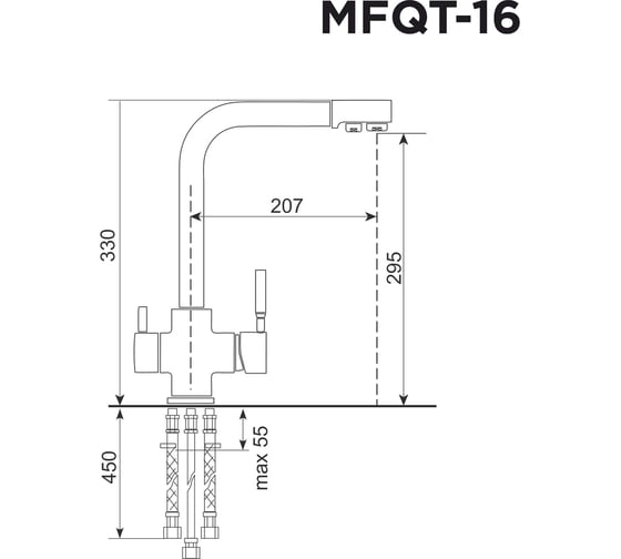 Кухонный смеситель MAUNFELD черный MFQT-16B