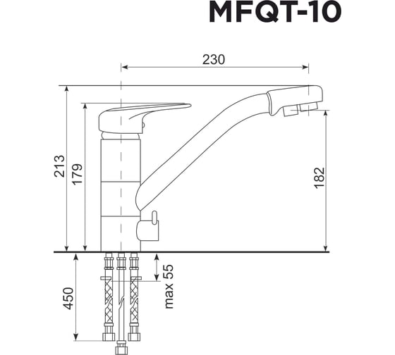 Кухонный смеситель MAUNFELD темно-серый MFQT-10DGR