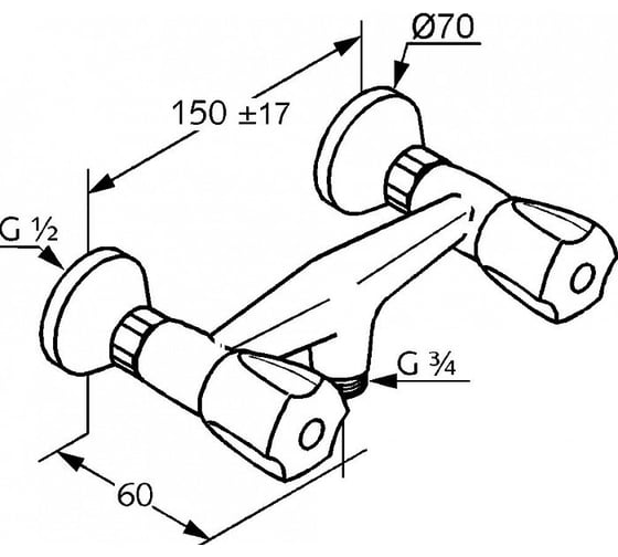 Смеситель для душа KLUDI STANDARD хром KL262020515