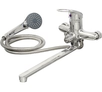 Смеситель эконом однорычажный для ванны Dikalan девиатор, настенный, керамический картридж 40мм 67-0-716