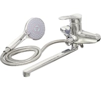 Смеситель стандарт однорычажный для ванны Dikalan переключатель кран-букса, лейка, шланг, настенный, керамический картридж 40мм 67-0-734