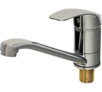 Смеситель стандарт однорычажный для кухни Dikalan гайка, керамический картридж 40мм, гусак 25см 67-0-730