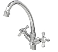 Смеситель стандарт двухвентильный для кухни Dikalan гайка, латунная керамическая кран-букса 1/2" 67-0-718