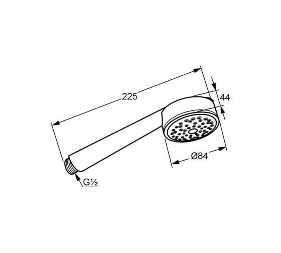 Ручной душ KLUDI Zenta 1 вид струи, хром KL6060005-00