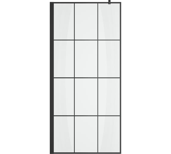 Душевая перегородка Bauedge BAU Stil square 190x90 см, прозрачное стекло 6 мм, черный матовый профиль SB0020B