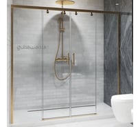 Дверь в душевую нишу GuteWetter GWMPSLD864 220x200 см, цвет фурнитуры бронзовый, цвет стекла бесцветный, стекло закаленное 8 мм / 6 мм, открывание двери левое / правое 4698033048272