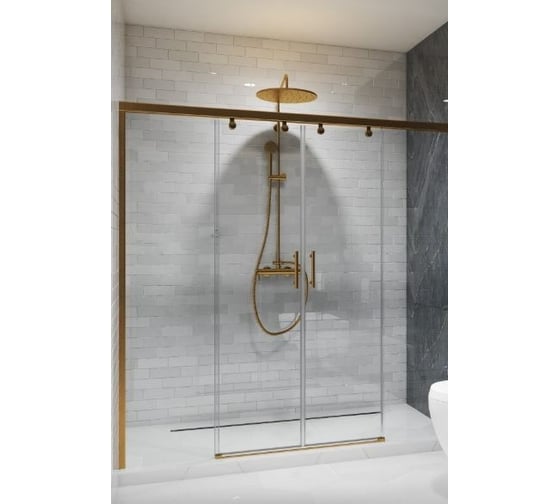Дверь в душевую нишу GuteWetter GWMPSLD864 220x200 см, цвет фурнитуры бронзовый, цвет стекла бесцветный, стекло закаленное 8 мм / 6 мм, открывание двери левое / правое 4698033048272