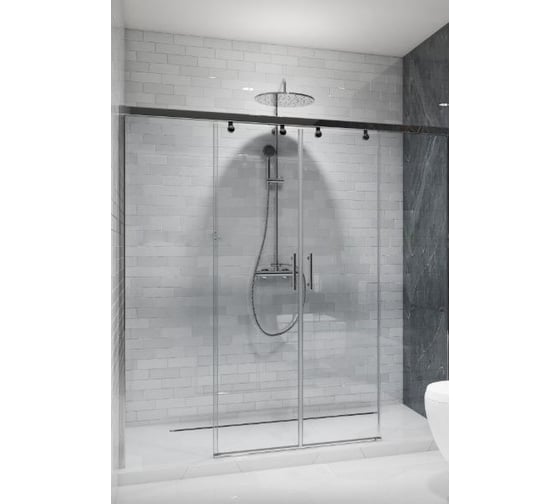 Дверь в душевую нишу GuteWetter GWMPSLD864 205x200 см, цвет фурнитуры хром блестящий, цвет стекла бесцветный, стекло закаленное 8 мм / 6 мм, открывание двери левое / правое 4698033048166