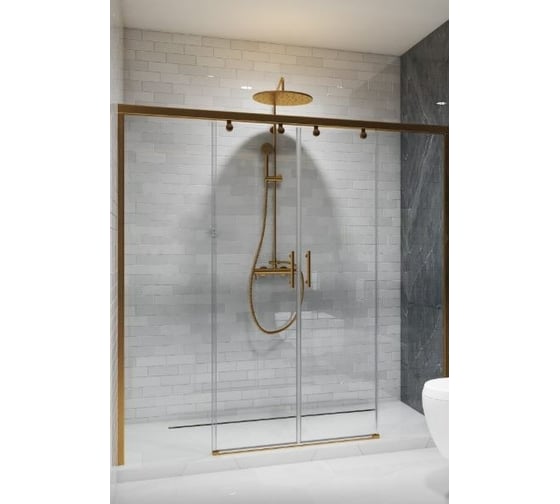 Дверь в душевую нишу GuteWetter GWMPSLD864 210x200 см, цвет фурнитуры бронзовый, цвет стекла бесцветный, стекло закаленное 8 мм / 6 мм, открывание двери левое / правое 4698033048197