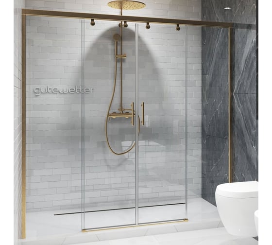 Дверь в душевую нишу GuteWetter GWMPSLD864 225x200 см, цвет фурнитуры бронзовый, цвет стекла бесцветный, стекло закаленное 8 мм / 6 мм, открывание двери левое / правое 4698033048319 1