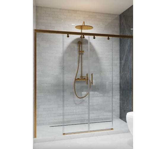 Дверь в душевую нишу GuteWetter GWMPSLD864 205x200 см, цвет фурнитуры бронзовый, цвет стекла бесцветный, стекло закаленное 8 мм / 6 мм, открывание двери левое / правое 4698033048159 1