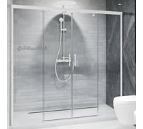 Дверь в душевую нишу GuteWetter GWMPSLD864 215x200 см, цвет фурнитуры белый матовый, цвет стекла бесцветный, стекло закаленное 8 мм / 6 мм, открывание двери левое / правое 4698033048227