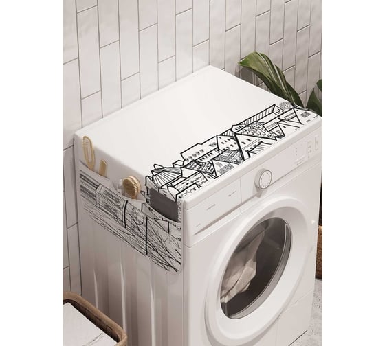 Органайзер для хранения Ambesonne "Светлый город" на стиральную машину, 45x120 см, cwm_18031 1