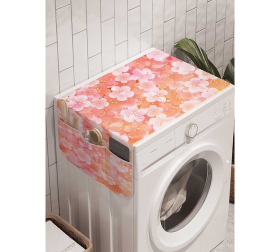 Органайзер для хранения Ambesonne "В туманных цветах" на стиральную машину, 45x120 см, cwm_31308 1