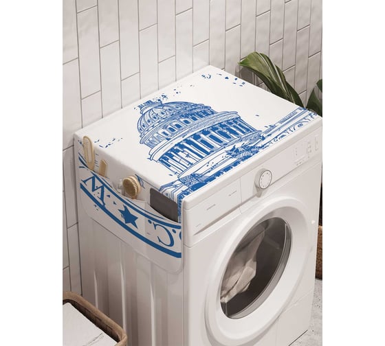 Органайзер для хранения Ambesonne "Печать Вашингтон Ди-Си" на стиральную машину, 45x120 см, cwm_5399 1