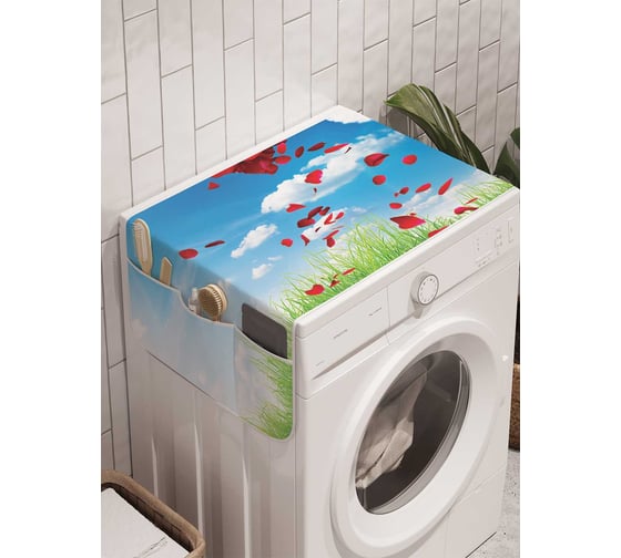 Органайзер для хранения Ambesonne "Сердечки из лепестков" на стиральную машину, 45x120 см, cwm_7266 1