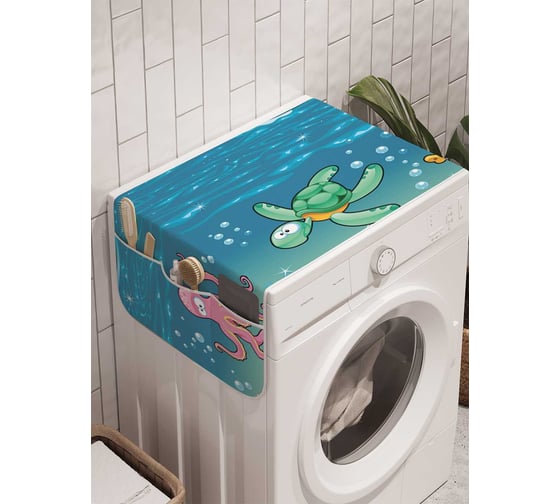 Органайзер для хранения Ambesonne "Океанские сказки" на стиральную машину, 45x120 см, cwm_6470