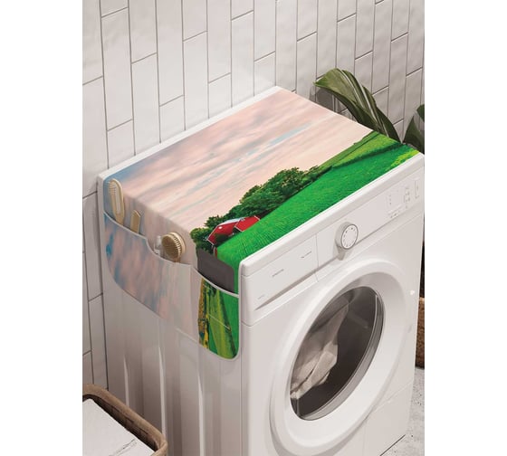 Органайзер для хранения Ambesonne "Фермерские угодья" на стиральную машину, 45x120 см, cwm_9981