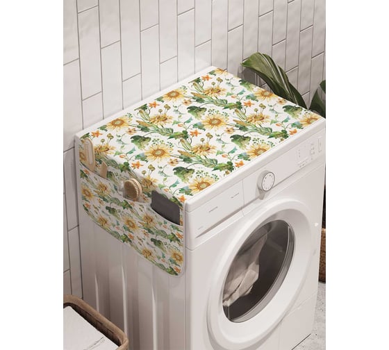Органайзер для хранения Ambesonne "Яркие подсолнухи" на стиральную машину, 45x120 см cwm_378535 1