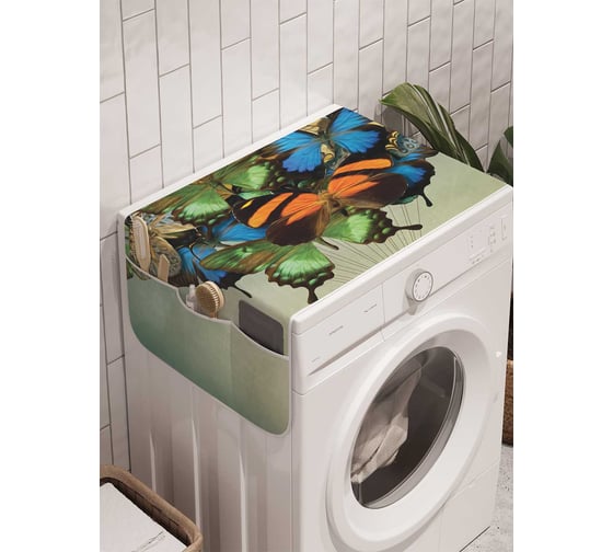 Органайзер для хранения Ambesonne "Полет на бабочках" на стиральную машину, 45x120 см, cwm_3542 1
