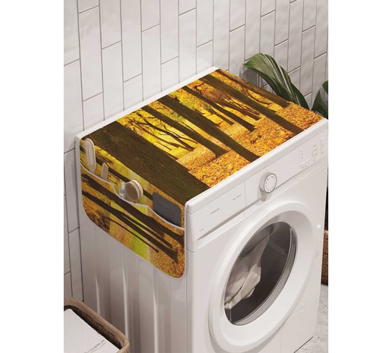Органайзер для хранения Ambesonne "Осенняя листва" на стиральную машину, 45x120 см, cwm_9344 1
