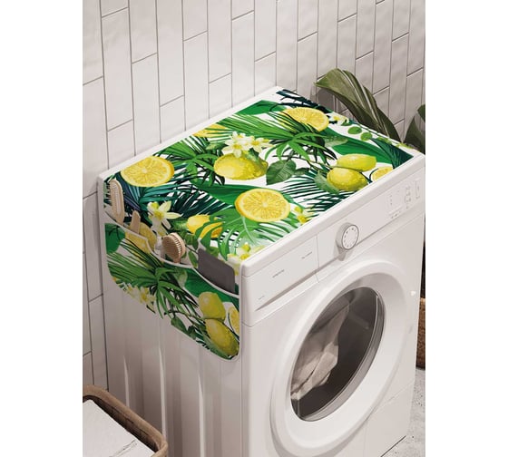 Органайзер для хранения Ambesonne "Лимоны и тропики" на стиральную машину, 45x120 см, cwm_31935 1