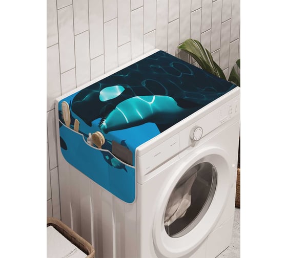 Органайзер для хранения Ambesonne "Касатки" на стиральную машину, 45x120 см, cwm_9513 1