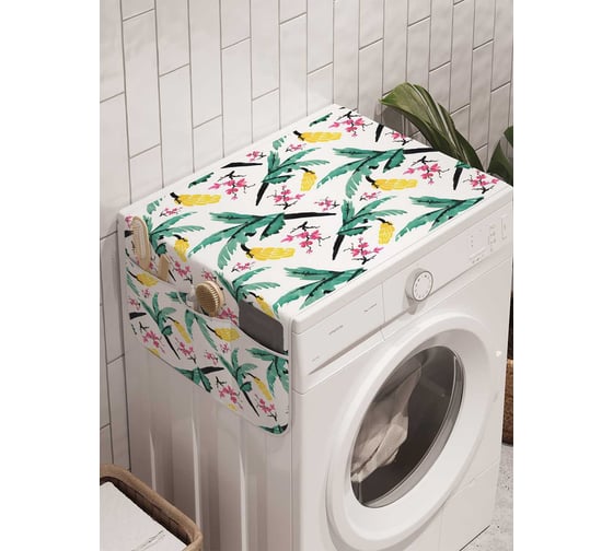 Органайзер для хранения Ambesonne "Пальмовые цветы" на стиральную машину, 45x120 см, cwm_71180 1