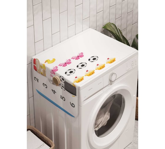 Органайзер для хранения Ambesonne "Учимся считать" на стиральную машину, 45x120 см, cwm_7365 1