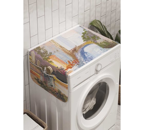 Органайзер для хранения Ambesonne "Венецианский дворик" на стиральную машину, 45x120 см, cwm_9267 1