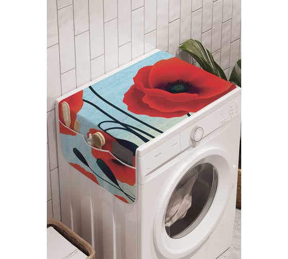 Органайзер для хранения Ambesonne "Ароматный мак" на стиральную машину, 45x120 см, cwm_3990 1
