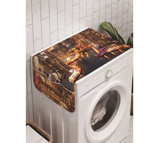 Органайзер для хранения Ambesonne "Городской порт" на стиральную машину, 45x120 см, cwm_944 1