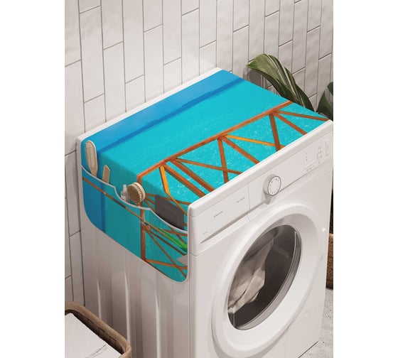 Органайзер для хранения Ambesonne "Терасса у моря" на стиральную машину, 45x120 см, cwm_9383 1