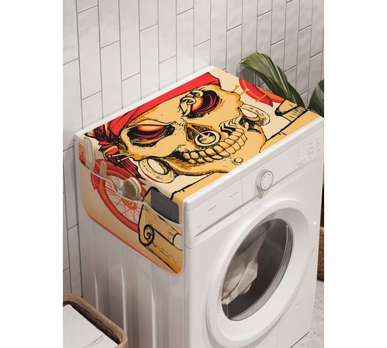 Органайзер для хранения Ambesonne "Пират на мотоцикле" на стиральную машину, 45x120 см, cwm_9930 1