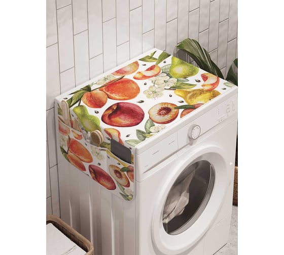 Органайзер для хранения Ambesonne "Фруктовый орнамент" на стиральную машину, 45x120 см, cwm_52364 1