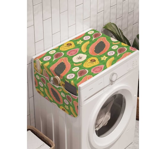 Органайзер для хранения Ambesonne "Экзотические фрукты" на стиральную машину, 45x120 см, cwm_71740 1