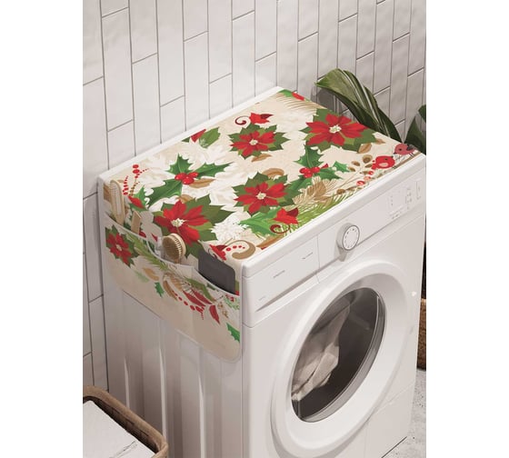 Органайзер для хранения Ambesonne "Цветочная композиция" на стиральную машину, 45x120 см, cwm_5524 1