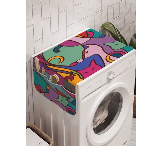 Органайзер для хранения Ambesonne "Токсичные коты" на стиральную машину, 45x120 см, cwm_9626 1