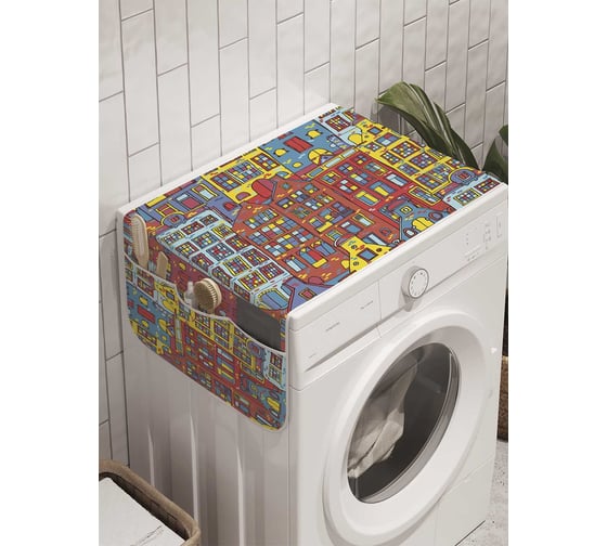 Органайзер для хранения Ambesonne "Город фантазий" на стиральную машину, 45x120 см, cwm_8886 1
