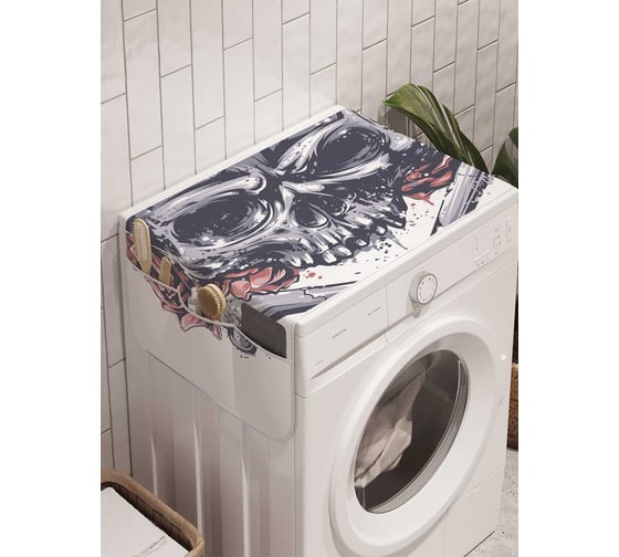 Органайзер для хранения Ambesonne "Череп в розах" на стиральную машину, 45x120 см, cwm_9759 1