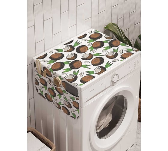Органайзер для хранения Ambesonne "Кокосовые половинки" на стиральную машину, 45x120 см, cwm_70852 1